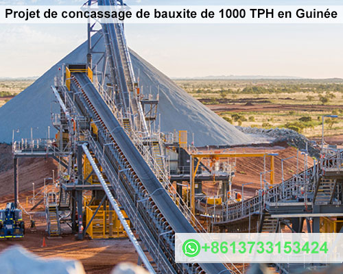 Projet de concassage de bauxite de 1000 TPH en Guinée
