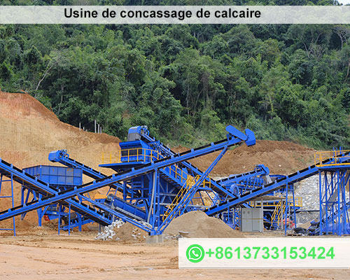 Usine de concassage de calcaire