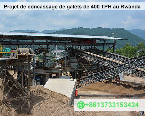 Projet de concassage de galets de 400 TPH au Rwanda