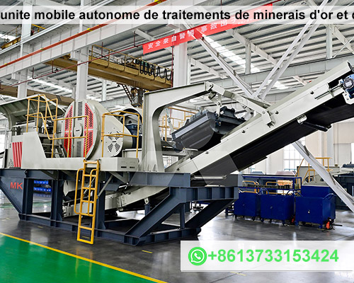unite mobile autonome de traitements de minerais d'or et de diamant