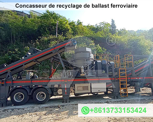 Concasseur de recyclage de ballast ferroviaire