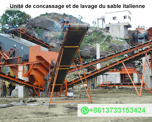 Unité de concassage et de lavage du sable italienne