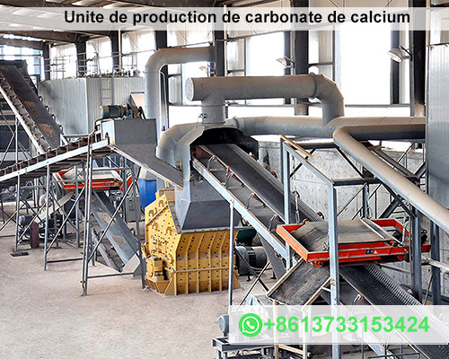 Unite de production de carbonate de calcium
