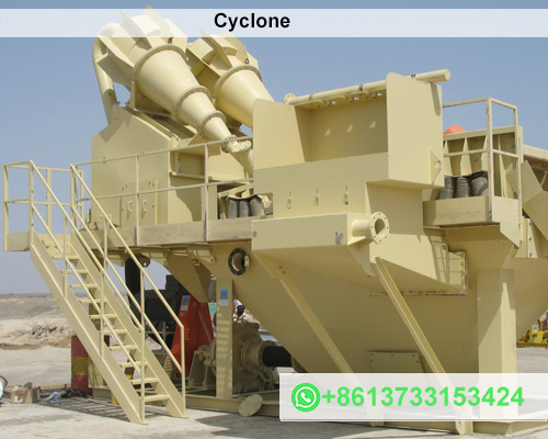Installation de traitement de sable avec cyclone ms capacité 50 à 100 t/h
