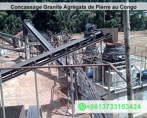 Ensemble de Concassage Granite Agrégats de Pierre au Congo