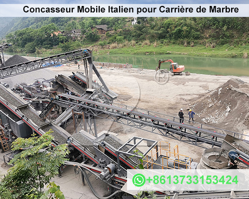 Concasseur Mobile Italien pour Carrière de Marbre