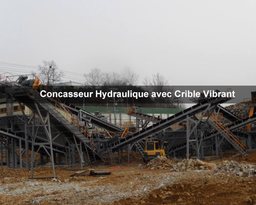 Installation d'un Concasseur Hydraulique avec Crible Vibrant