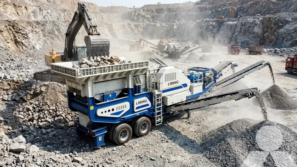 concasseur de pierre mobile sur pneus Liming série K